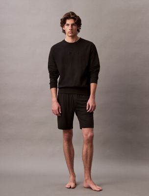 black lounge sweatshirt - modern terry for men calvin klein