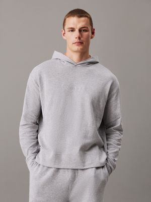 grey lounge hoodie - modern terry for men calvin klein