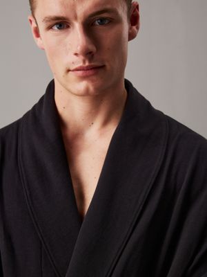 black bathrobe - modern terry for men calvin klein