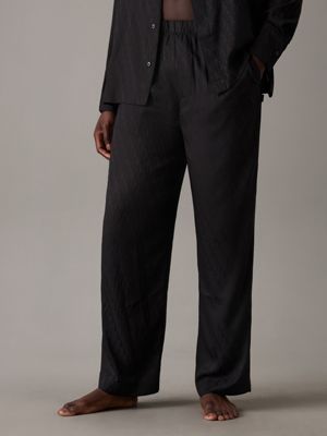 black pyjama pants - satin jacquard for men calvin klein