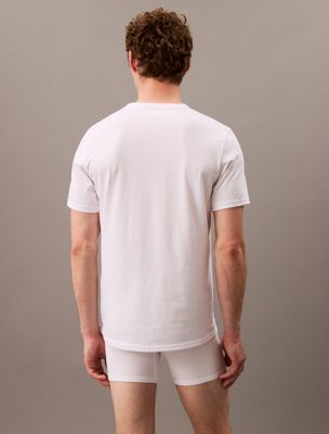 white lounge-t-shirt - 100% katoen voor heren - calvin klein