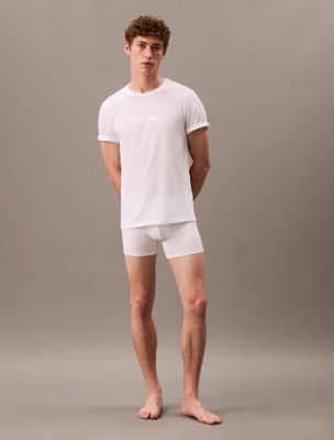 white lounge t-shirt - 100% cotton for men calvin klein