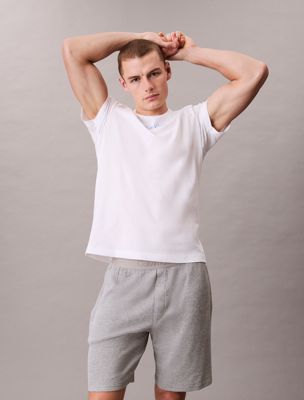white lounge t-shirt - cotton classics for men calvin klein
