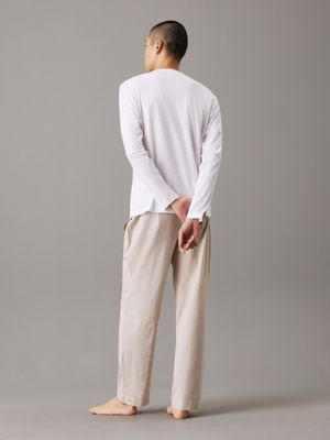 white tp/steady stripe_sft mocha bm pants pyjama set for men calvin klein