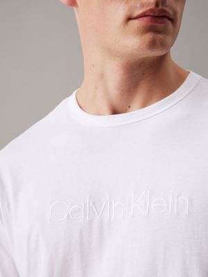 classic white long sleeve lounge t-shirt for men calvin klein