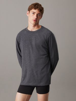 grey long sleeve lounge t-shirt for men calvin klein