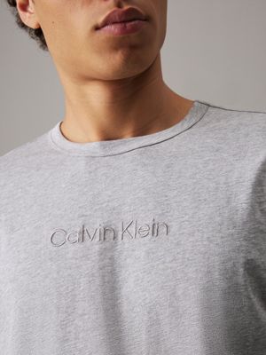 grey heather long sleeve lounge t-shirt for men calvin klein