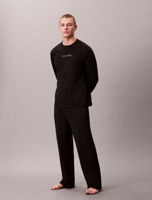 black langärmliges lounge-t-shirt für herren - calvin klein