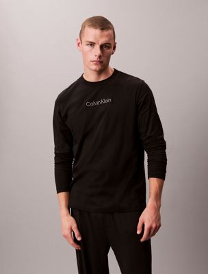 black langärmliges lounge-t-shirt für herren - calvin klein