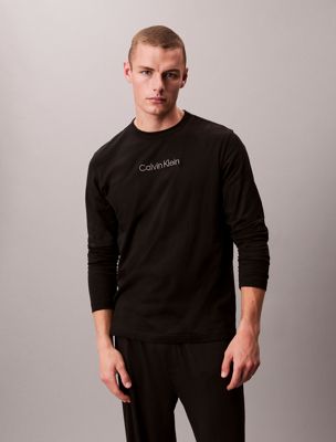 black long sleeve lounge t-shirt for men calvin klein