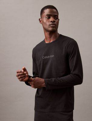 black long sleeve lounge t-shirt for men calvin klein