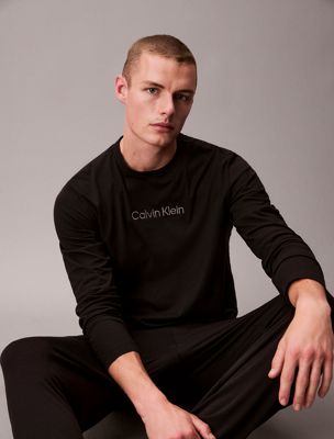 black long sleeve lounge t-shirt for men calvin klein