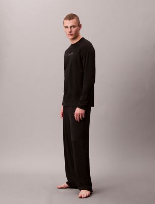 black langärmliges lounge-t-shirt für herren - calvin klein