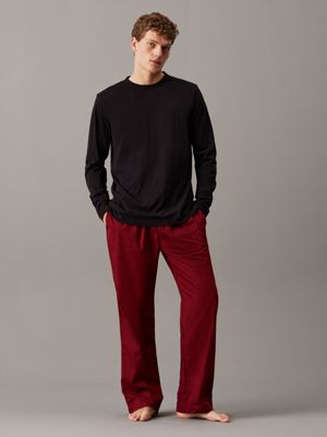 red pants pyjama set for men calvin klein