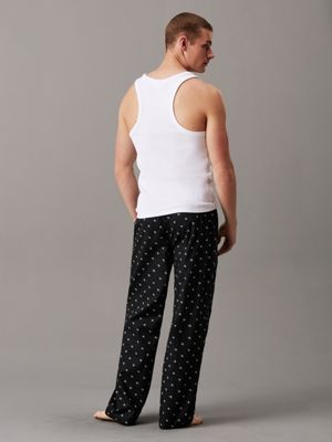 diamond logo black pyjama pants - ck established for men calvin klein