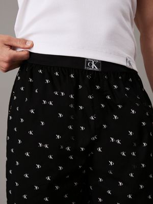 diamond logo black pyjama pants - ck established for men calvin klein