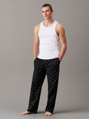 diamond logo black pyjama pants - ck established for men calvin klein