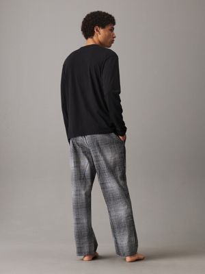 black top/ lewitt plaid black btm pants pyjama set - ck established for men calvin klein