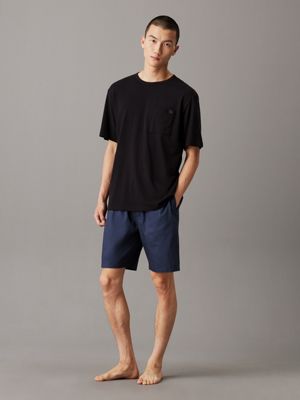 blue shorts pyjama set - ck established for men calvin klein