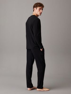 black pants pyjama set - modern cotton for men calvin klein