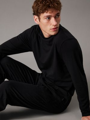 black pants pyjama set - modern cotton for men calvin klein