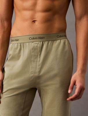 gray labyrinth korte loungebroek - icon cotton stretch voor heren - calvin klein