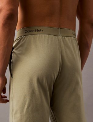 gray labyrinth korte loungebroek - icon cotton stretch voor heren - calvin klein