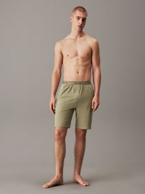 gray labyrinth korte loungebroek - icon cotton stretch voor heren - calvin klein