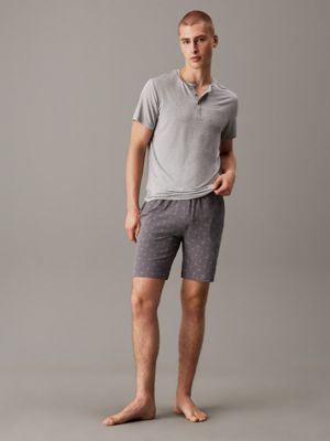 diamond logo_smoked pearl lounge shorts - icon cotton stretch for men calvin klein