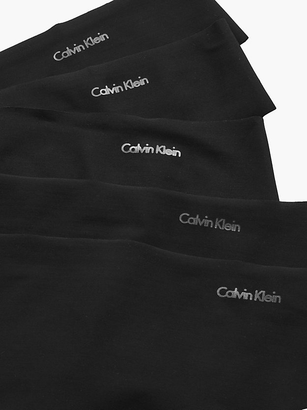 ck black 5 pack thongs - invisibles for women calvin klein