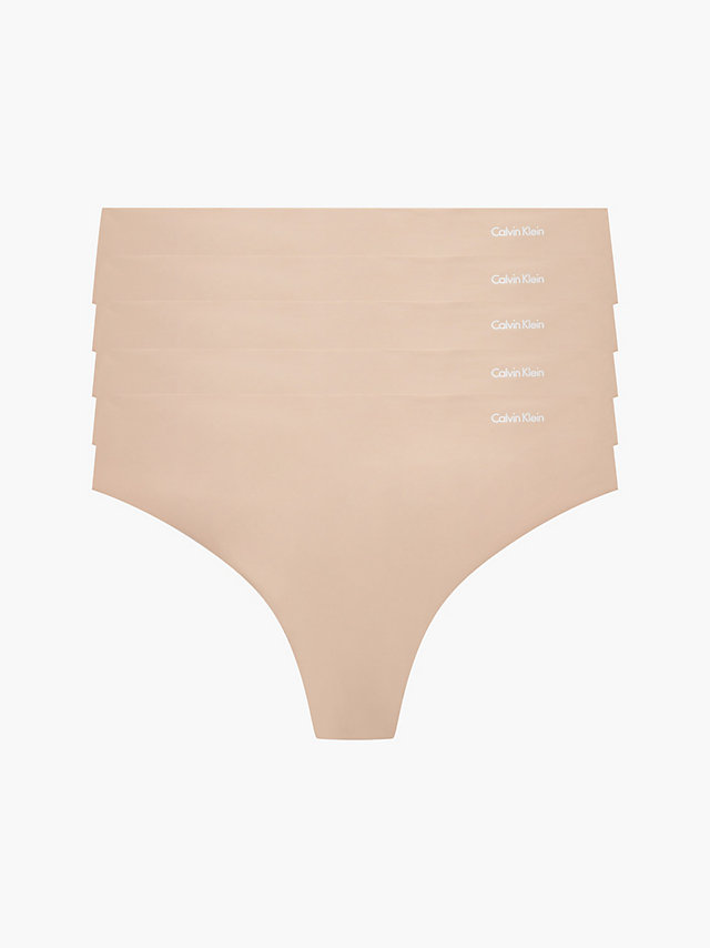 Light Caramel 5 Pack Thongs - Invisibles undefined women Calvin Klein