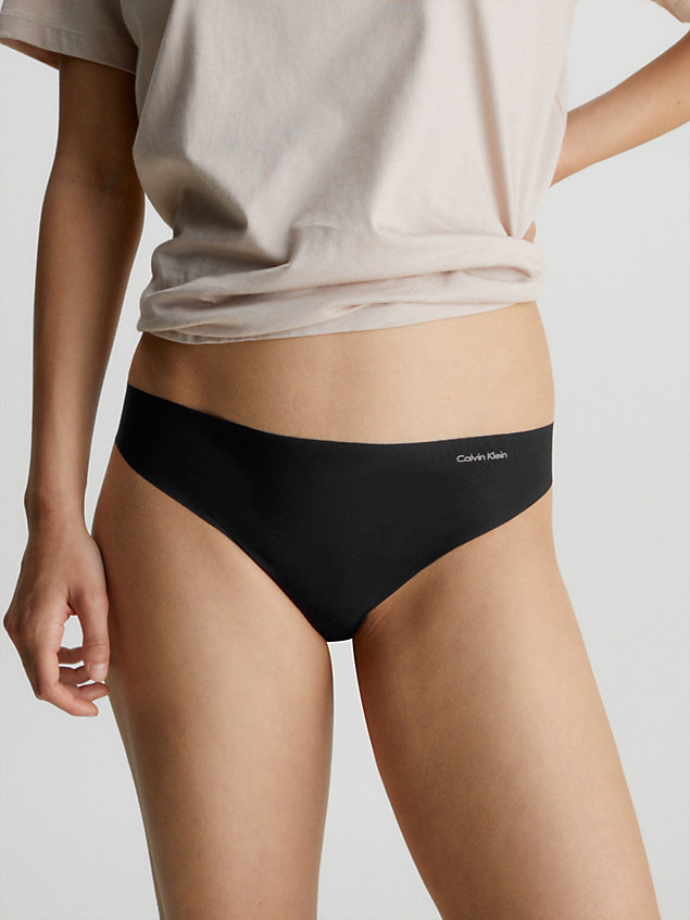 black 5 pack thongs - invisibles for women calvin klein