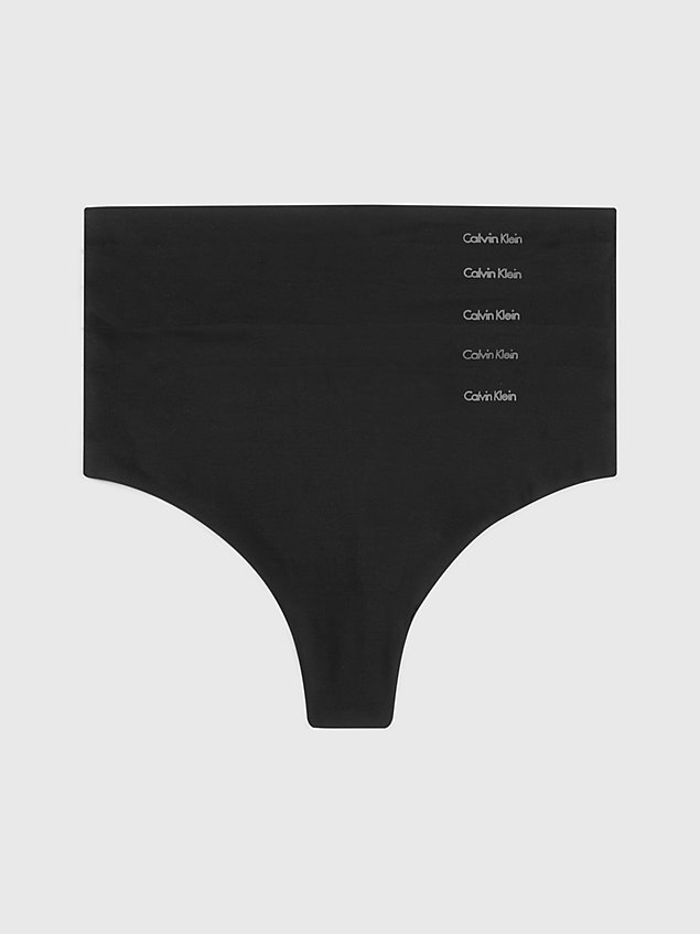 black 5 pack thongs - invisibles for women calvin klein