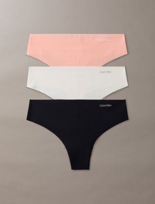 multi 3 pack thongs - invisibles for women calvin klein