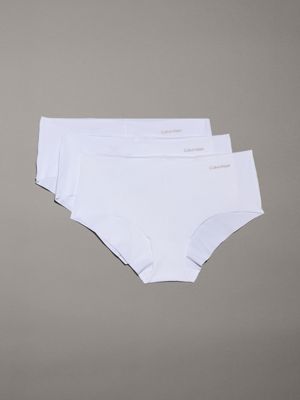 white 3 pack hipster panties - invisibles for women calvin klein