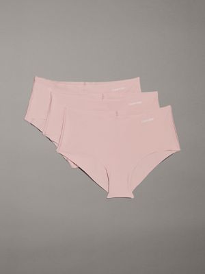 pink 3 pack hipster panties - invisibles for women calvin klein