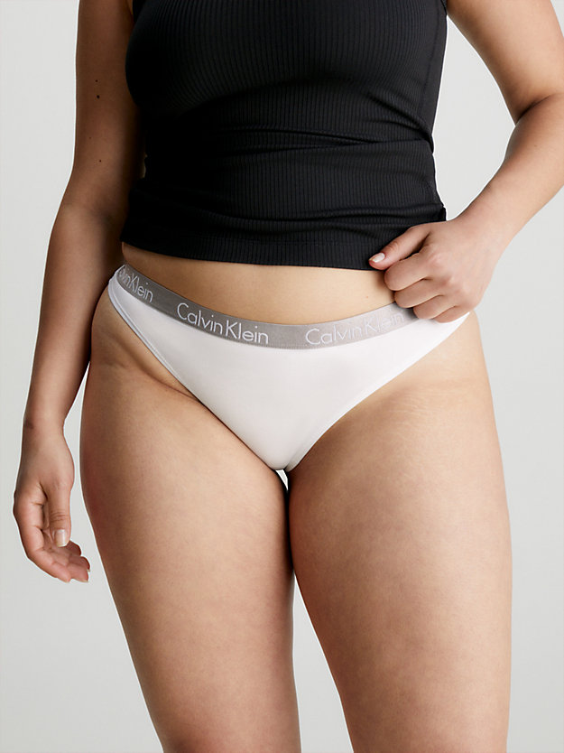 BLACK/WHITE/ORANGE 3 Pack Thongs - Radiant Cotton for women CALVIN KLEIN