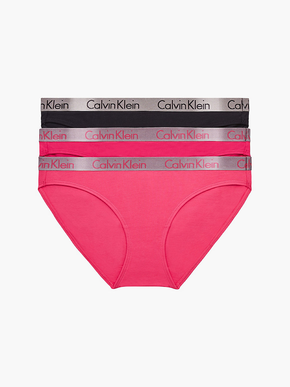 PINK SPLENDOR/BRIAR ROSE/BLACK 3 Pack Bikini Briefs - Radiant Cotton undefined women Calvin Klein