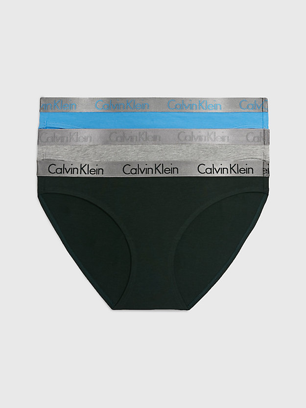 GREY HTHR/BLUE/GREEN 3 Pack Bikini Briefs - Radiant Cotton for women CALVIN KLEIN