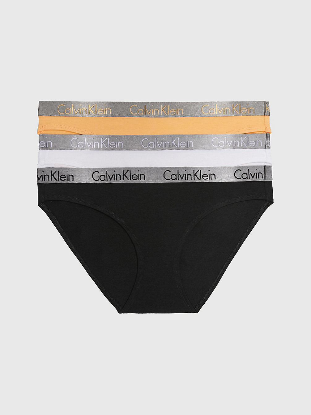 BLACK/WHITE/ORANGE 3-Pack Bikini Slips - Radiant Cotton undefined dames Calvin Klein
