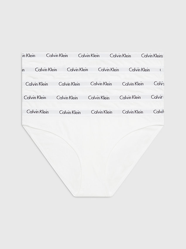white 5 pack bikini briefs - carousel for women calvin klein
