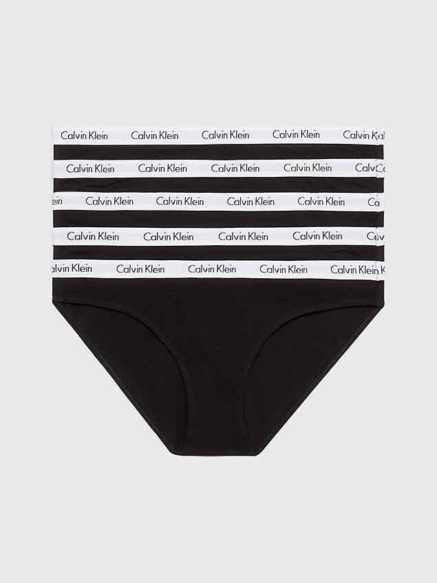 confezione da 5 slip bikini - carousel black da donna calvin klein