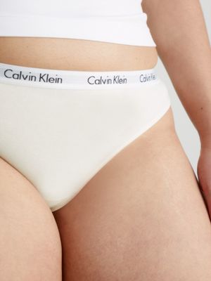 silver/vanilla/iris 3 pack thongs - carousel for women calvin klein