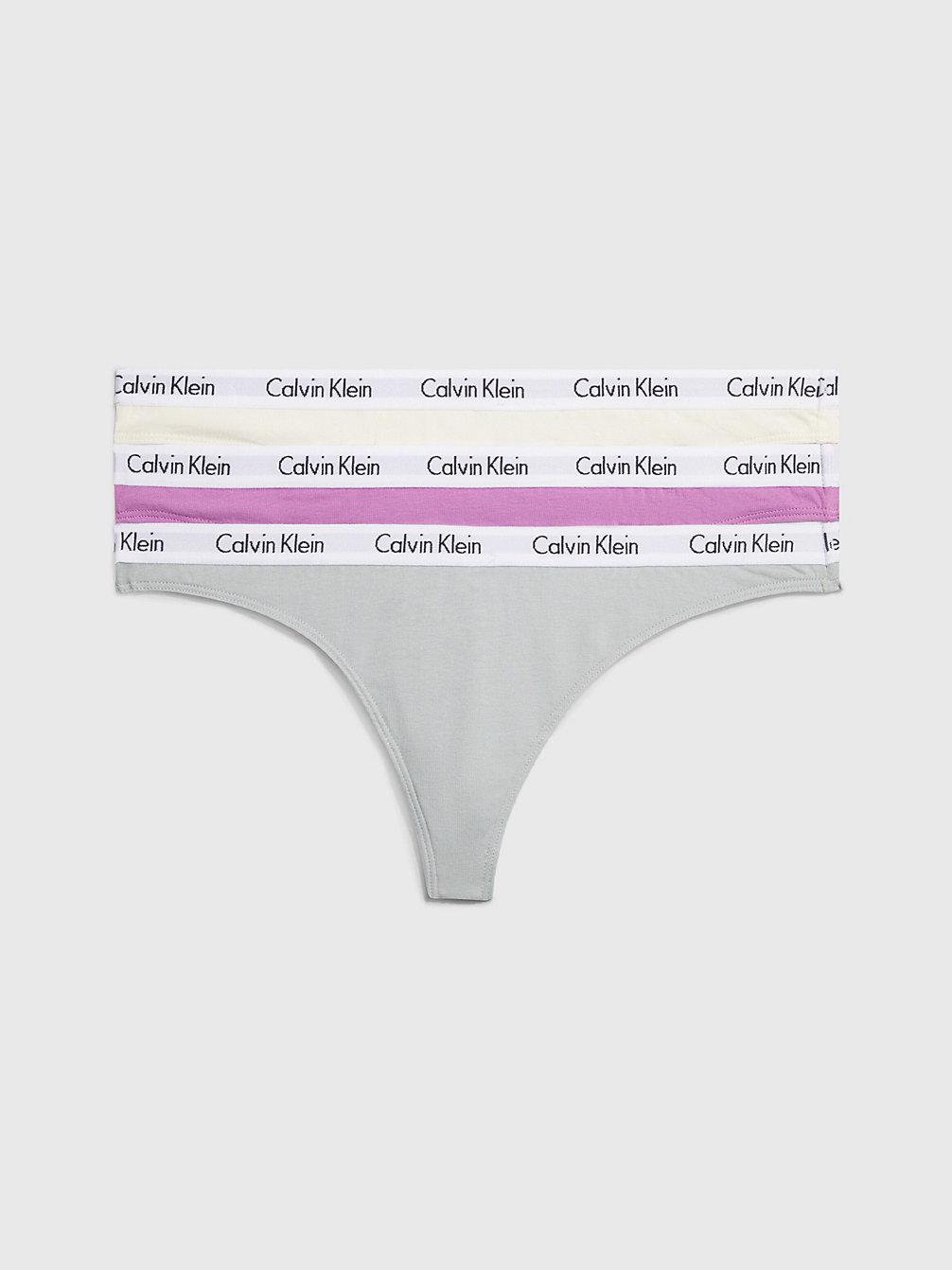 SILVER/VANILLA/IRIS 3 Pack Thongs - Carousel undefined women Calvin Klein