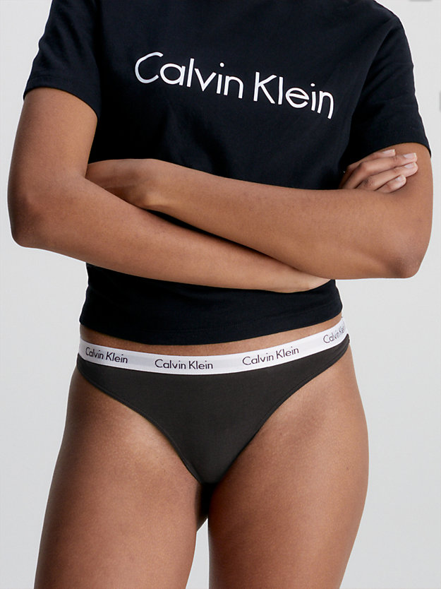 BLACK/WHITE/BLACK 3 Pack Thongs - Carousel for women CALVIN KLEIN