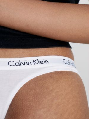 Calvin Klein Underwear WMNS 3 PACK THONG (LOW-RISE) White -  WHITE/WHITE/WHITE