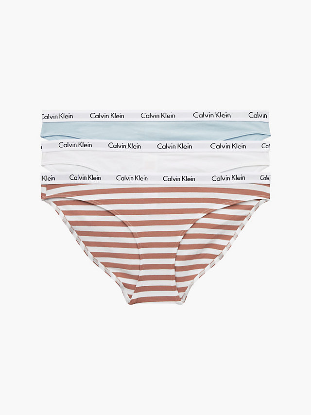Blue/white/rainer Stripe_sandalwood 3 Pack Bikini Briefs - Carousel undefined women Calvin Klein