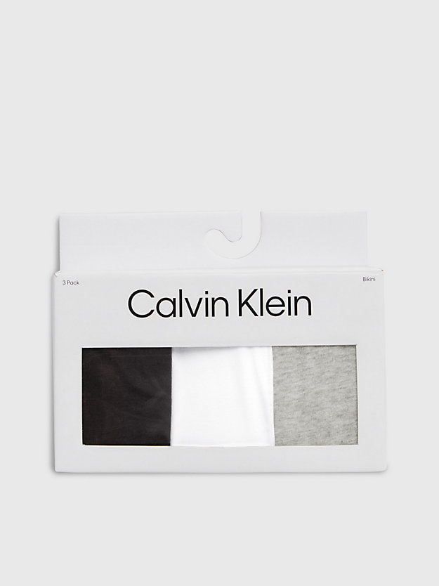 black/grey/white 3 pack bikini briefs - carousel for women calvin klein