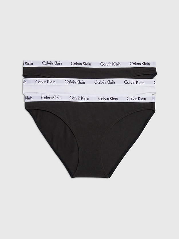 black/white/black 3 pack bikini briefs - carousel for women calvin klein