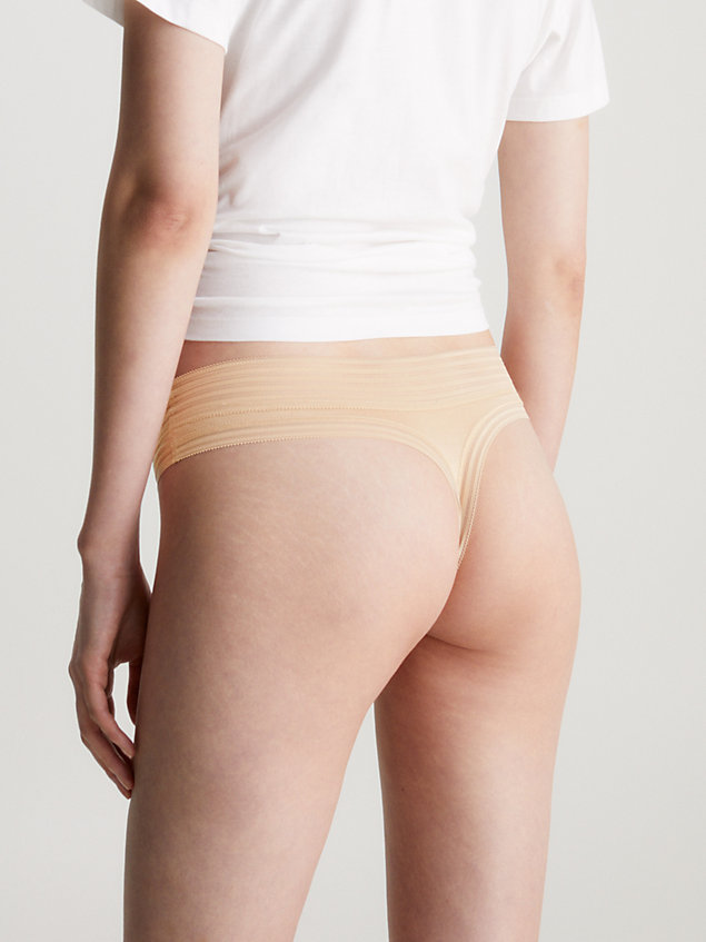 beige thong - ultra soft modal for women calvin klein